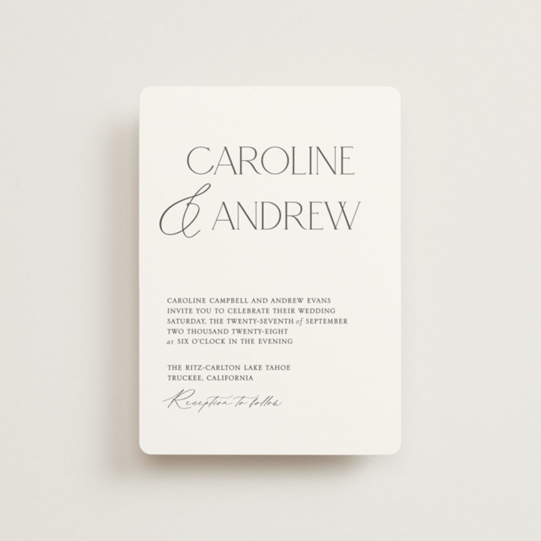 "Contemporary" - Wedding Invitations in Cotton by Vanessa Doyle - Front