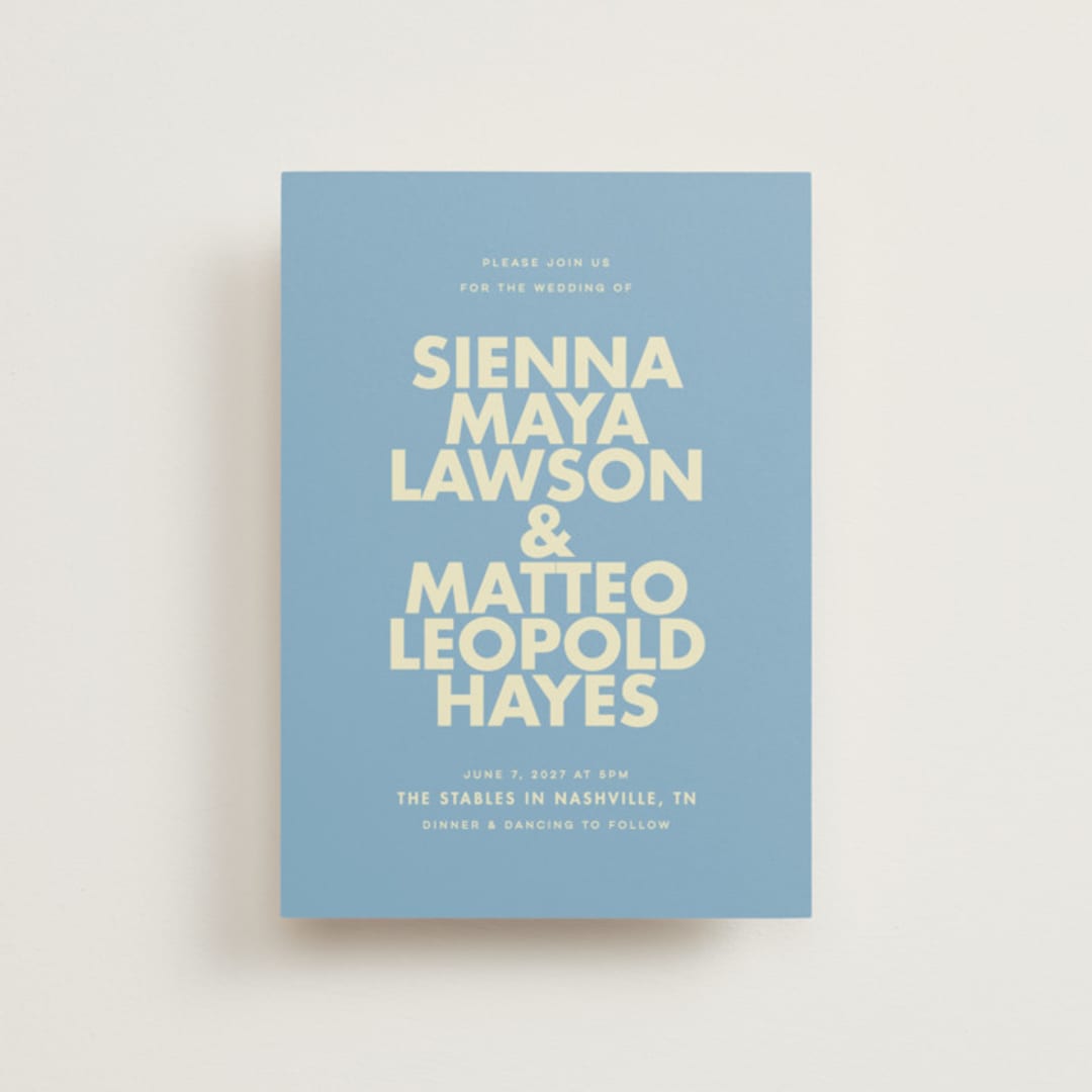 "Sienna" - Wedding Invitations in Skyblue by Ellen Schlegelmilch - Front