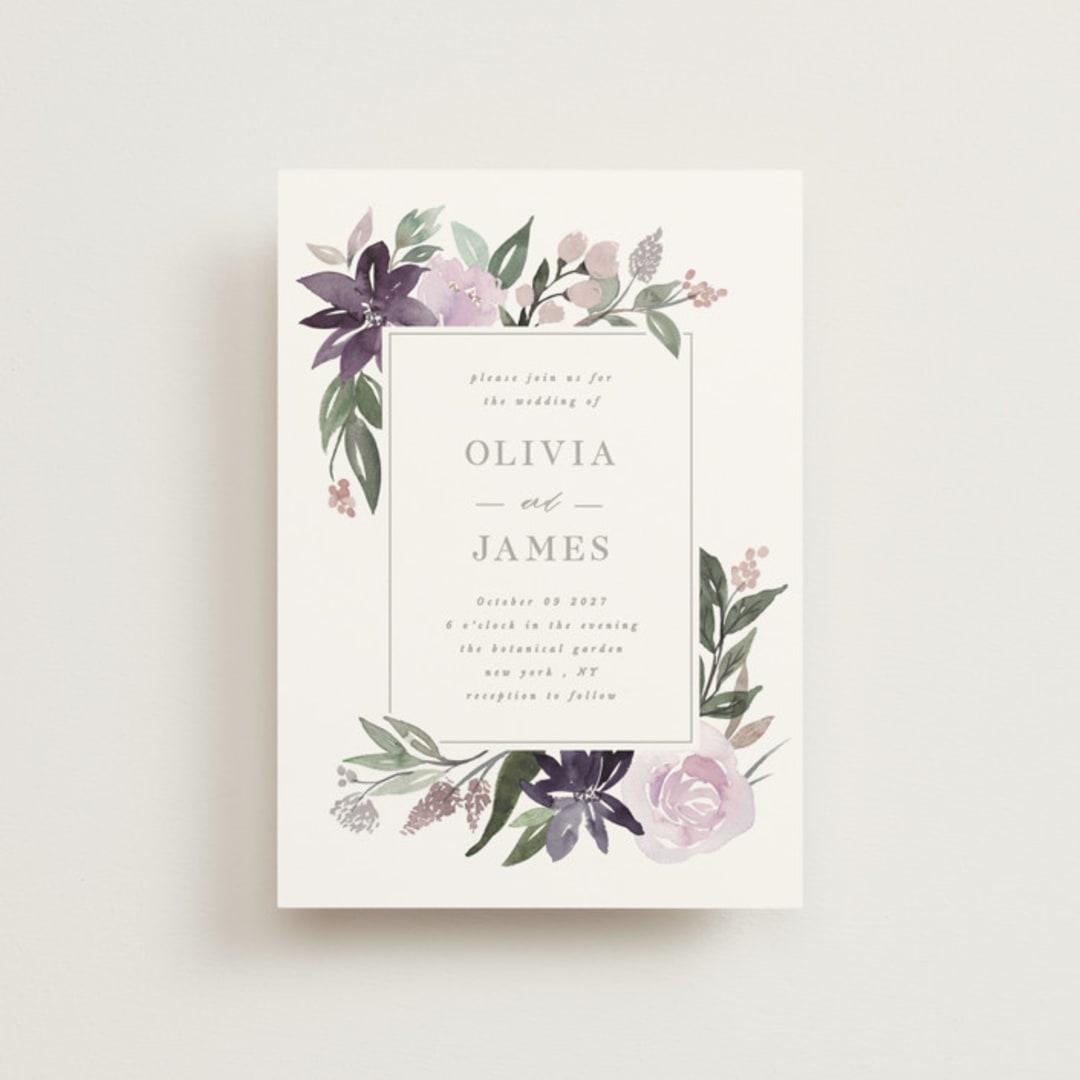 "Garden Stroll" - Wedding Invitations in Lilac by Creo Study - Front