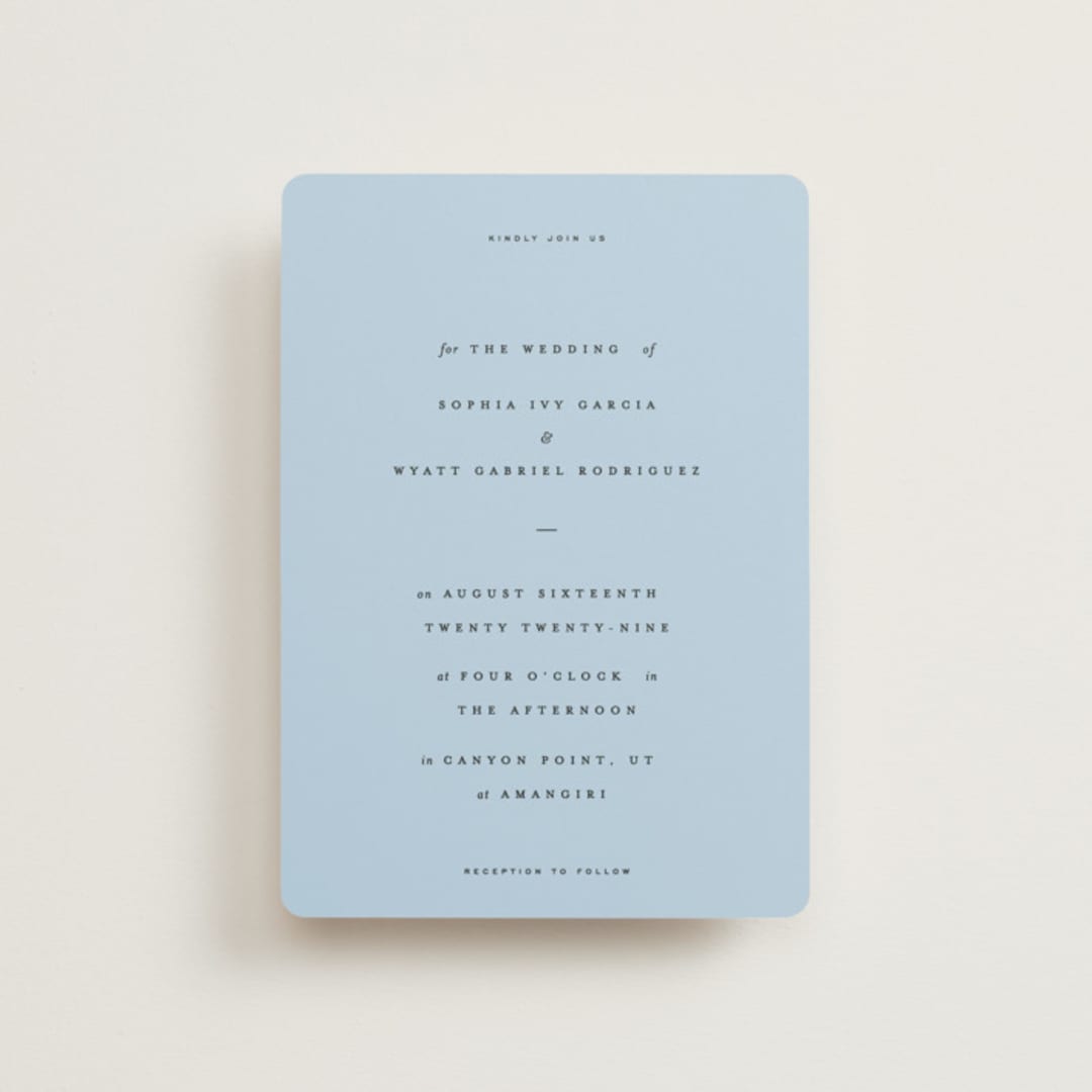 "Tarte Tatin" - Wedding Invitations in Sky by Blustery August - Front