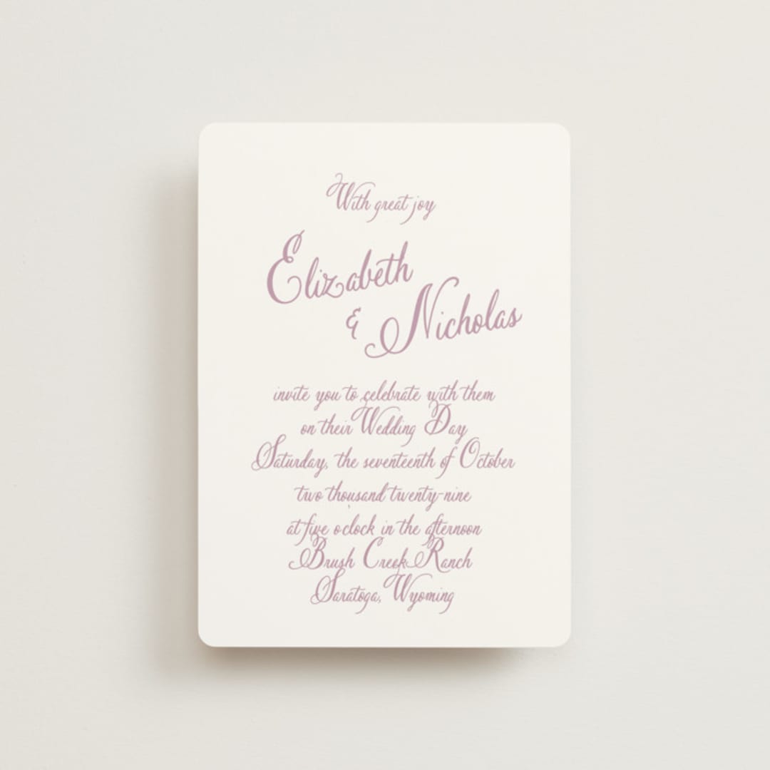 "Lavender Dreams" - Wedding Invitations in Lilac Dreams by Design Lotus - Front