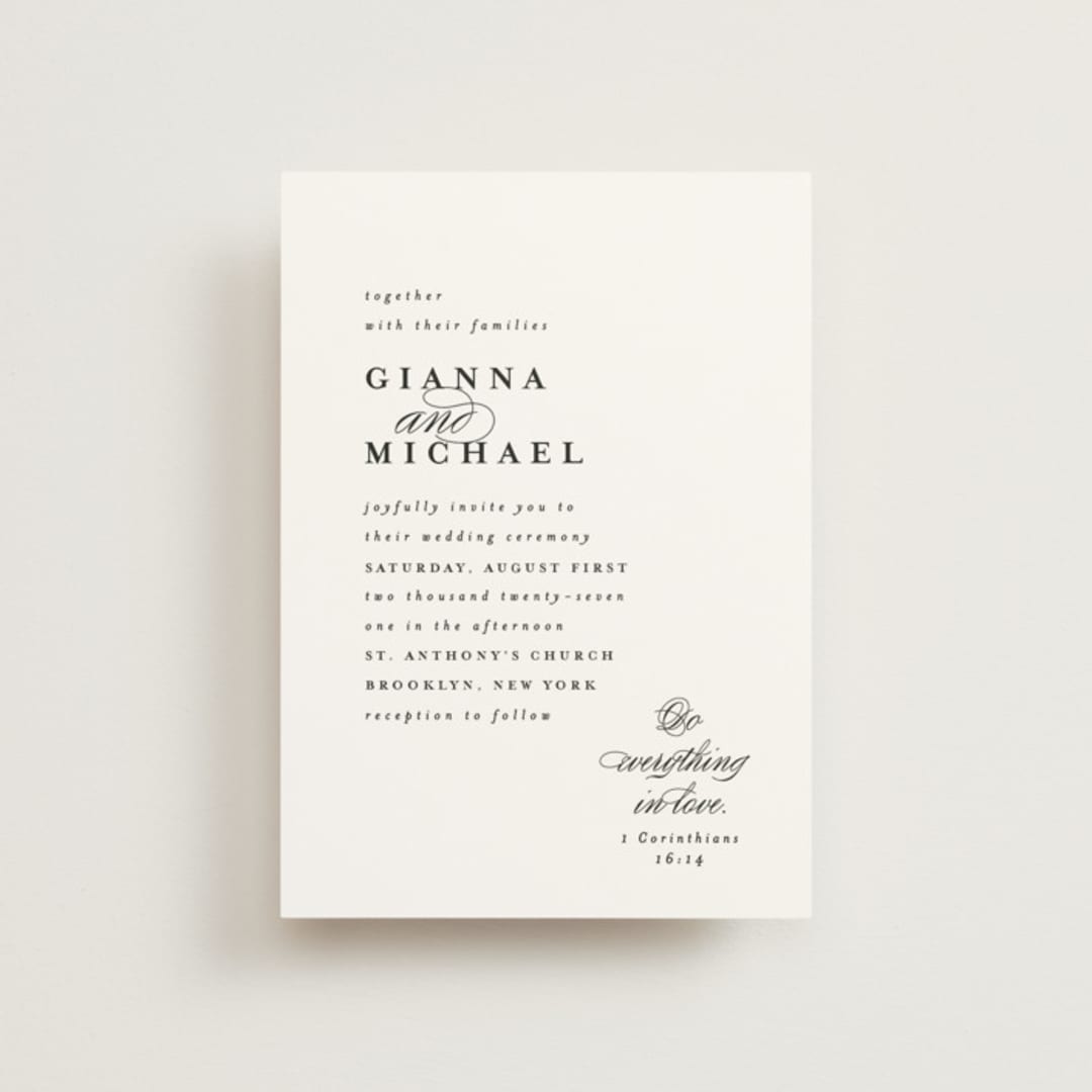 "Everything Love" - Wedding Invitations in Ebony by Louise Kay - Front