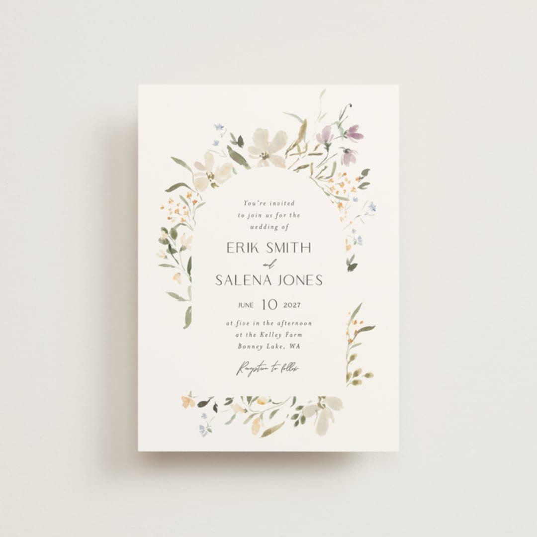 "Aster" - Wedding Invitations in Garden by Itsy Belle Studio - Front