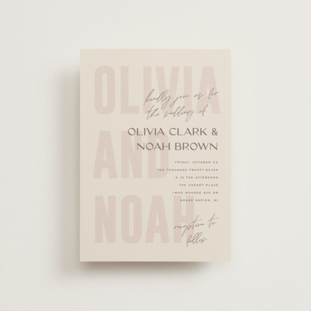 "Salted" - Wedding Invitations in Blush by Pixel and Hank - Front