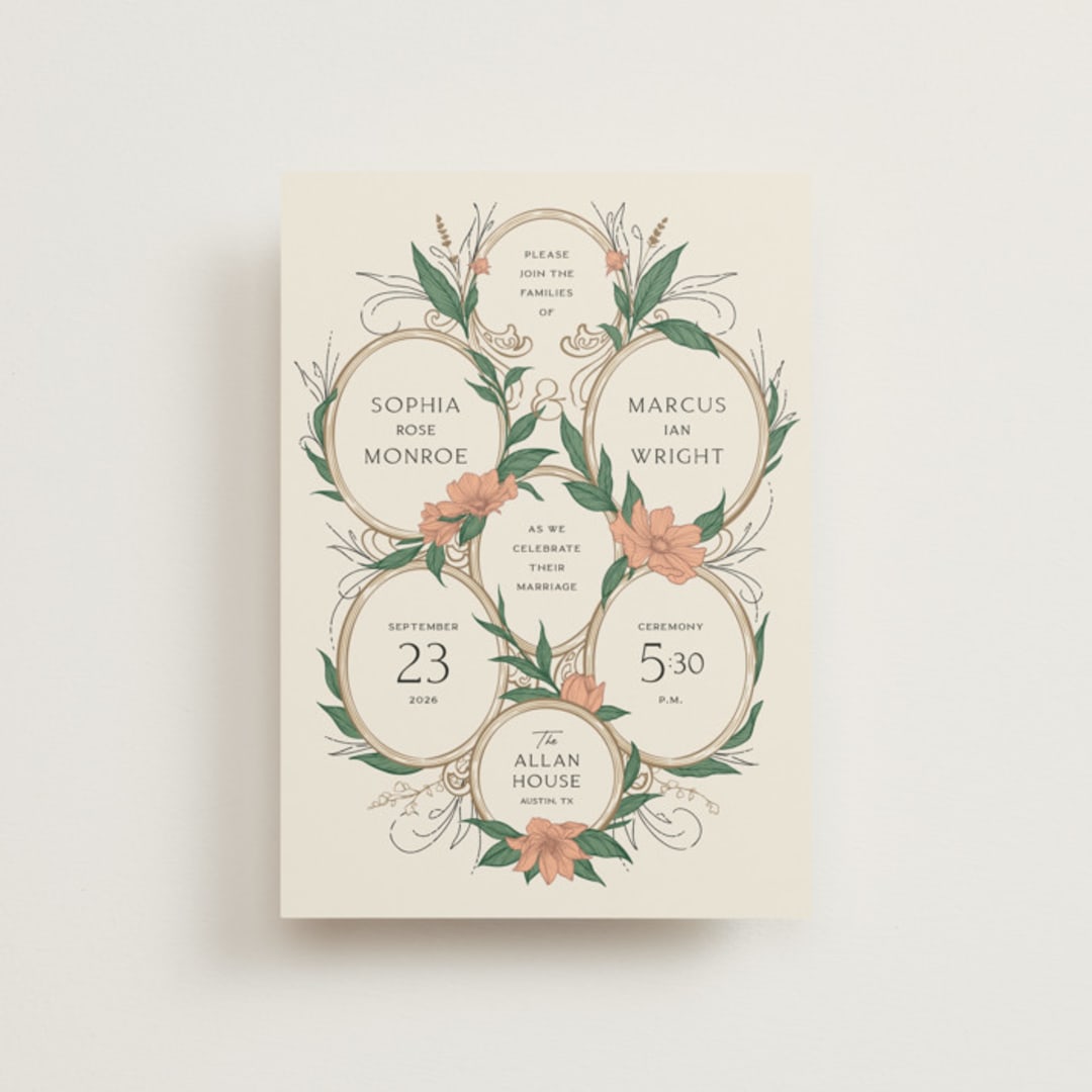 "Charming" - Wedding Invitations in Almond by GeekInk Design - Front