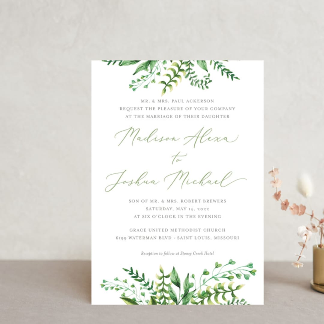 "Bright & Green" - Wedding Invitations in Spring by Amanda Day - Front