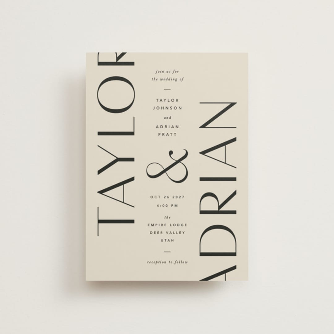 "Amara" - Wedding Invitations in Sand by Robert and Stella - Front