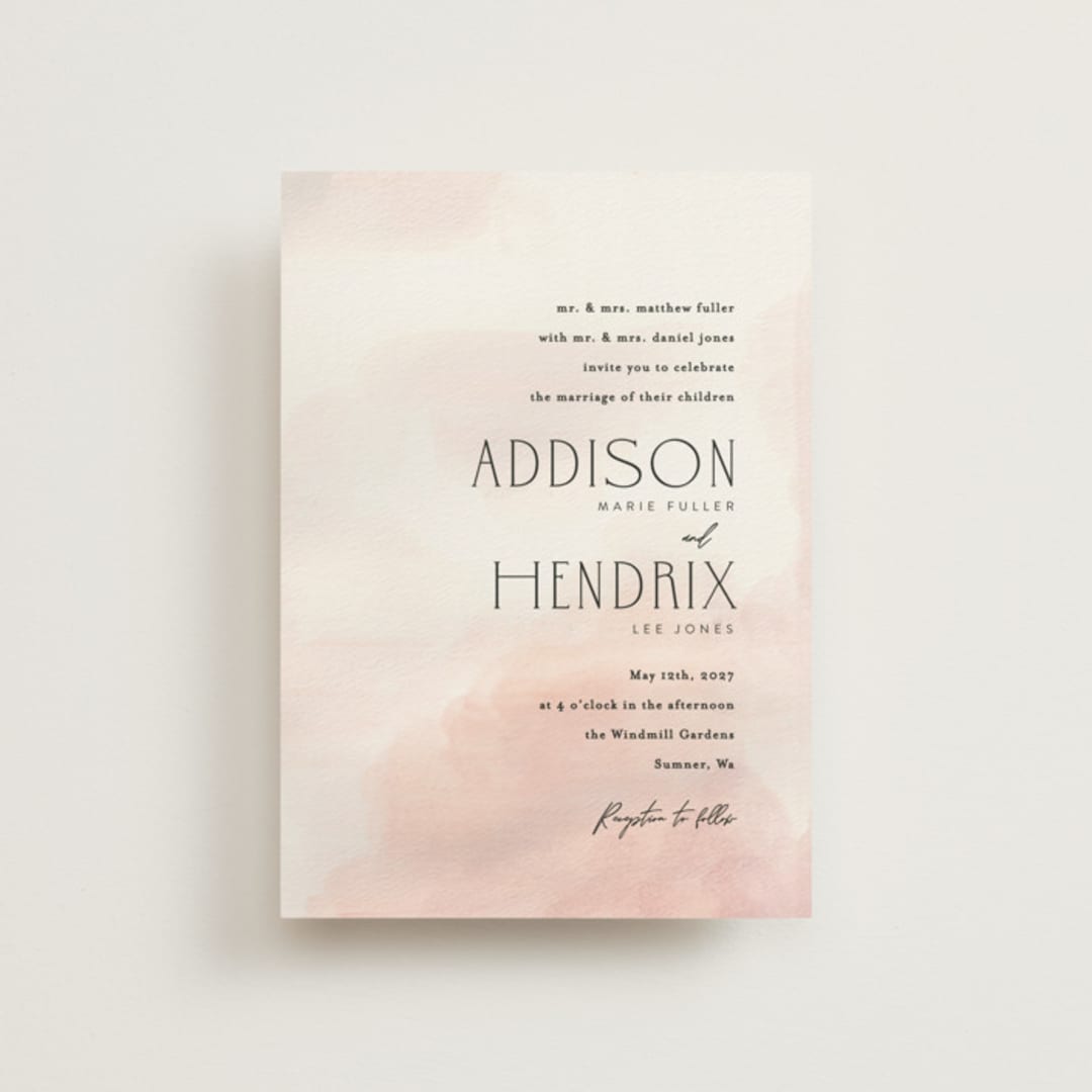"First light" - Wedding Invitations in Blush by Itsy Belle Studio - Front
