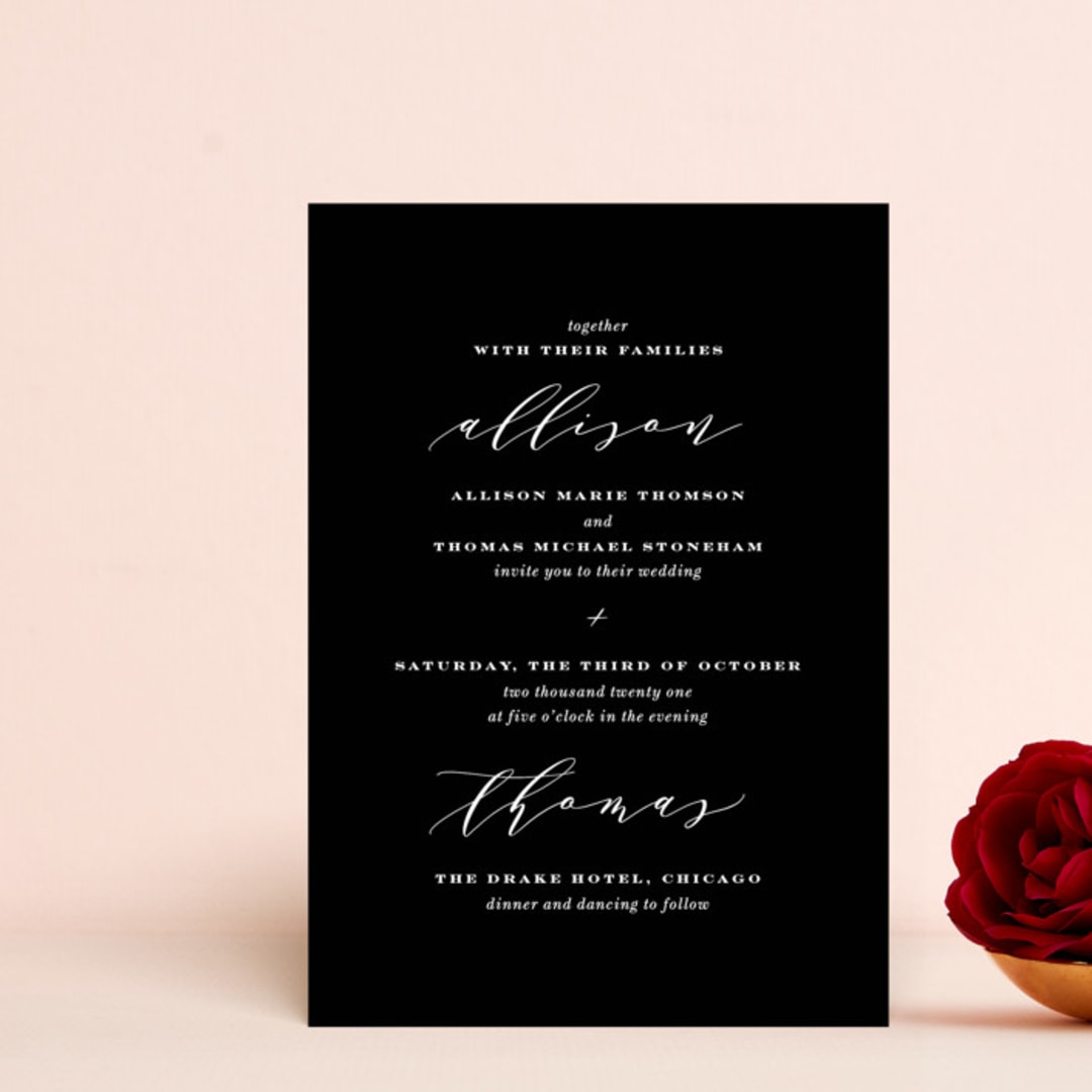"Perspective" - Wedding Invitations in Noir by Kimberly FitzSimons - Front