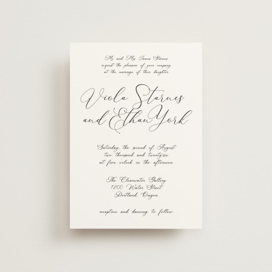 "Poem" - Wedding Invitations in Snow by Maja Cunningham - Front