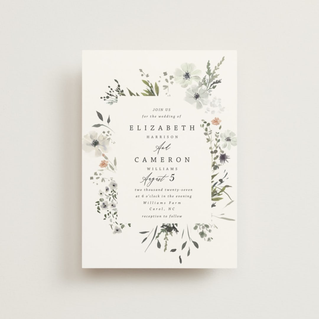 "Wildflower Garden" - Wedding Invitations in Lace by Hannah Williams - Front