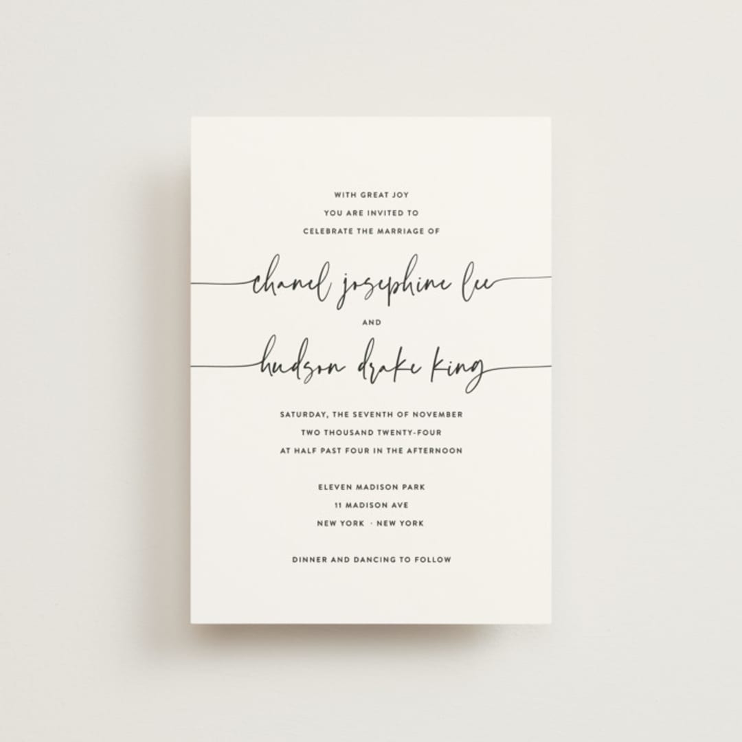 "Madison Ave" - Wedding Invitations in Linen by Design Lotus - Front