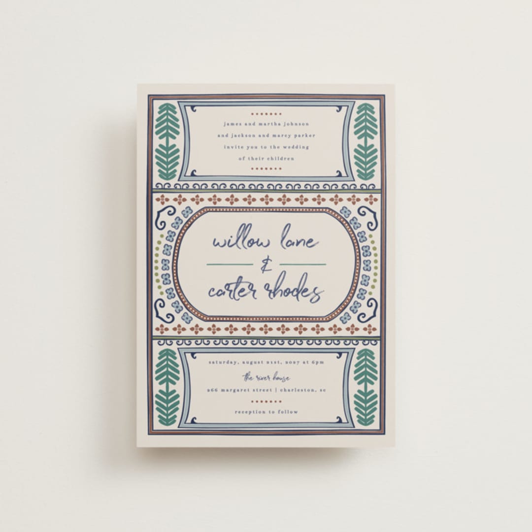 "Vase" - Wedding Invitations in Neptune by Kelly Watkins - Front