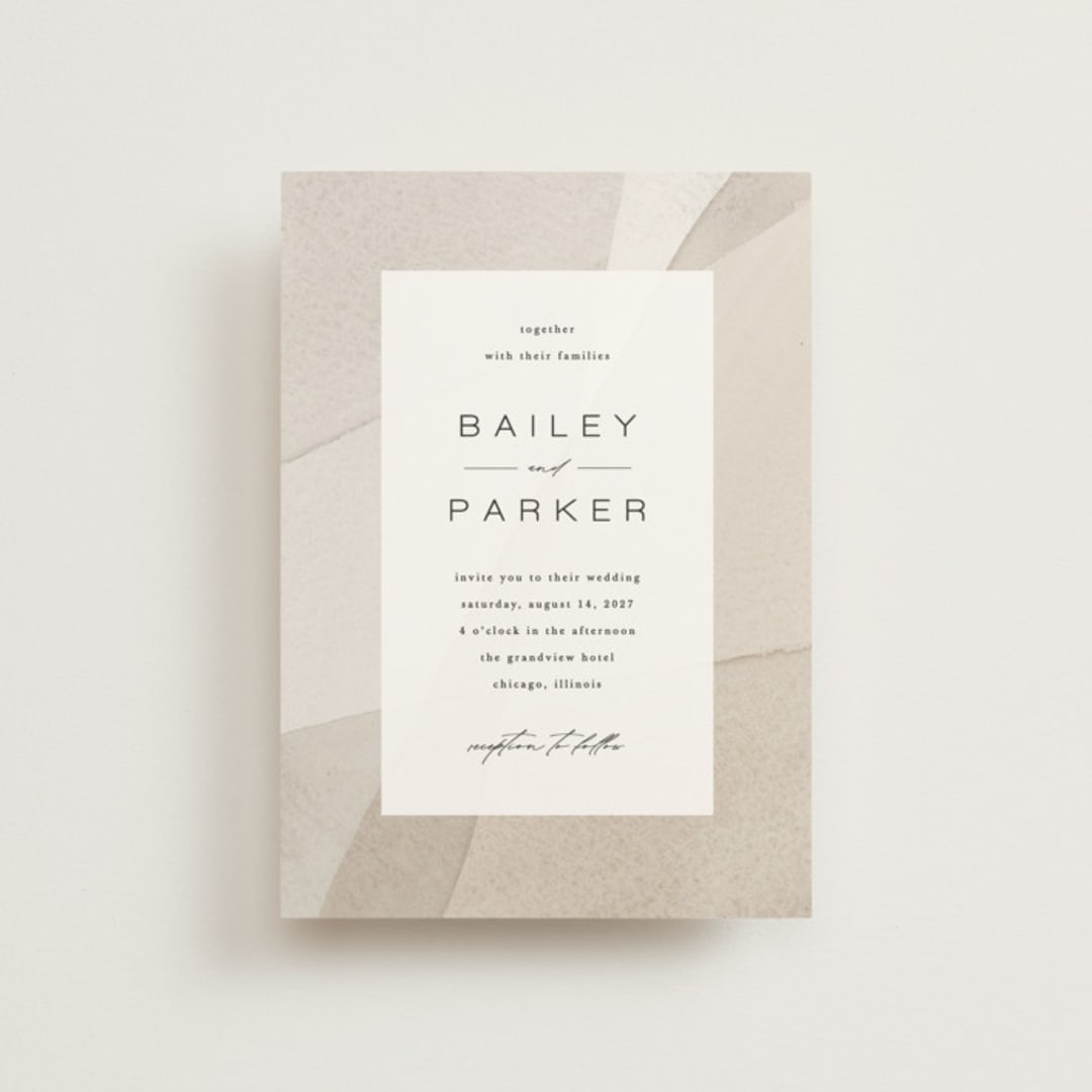 "Gossamer" - Wedding Invitations in Sandstone by Kate Ahn - Front