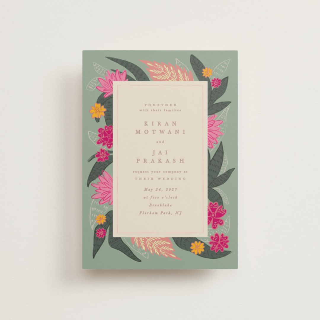 "Phool Bahar" - Wedding Invitations in Patta by Creo Study - Front