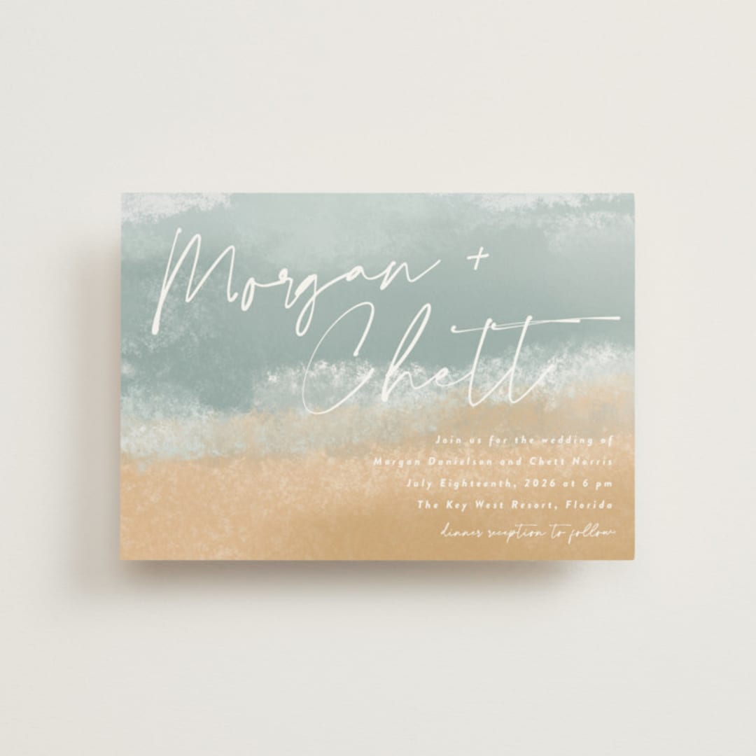 "Seaside" - Wedding Invitations in Seaglass by Rebecca Durflinger - Front