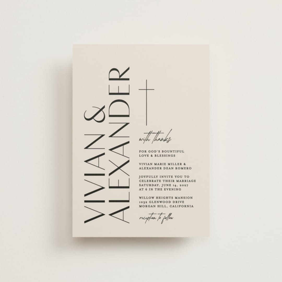 "Ascent" - Wedding Invitations in Ecru by Erica Krystek - Front