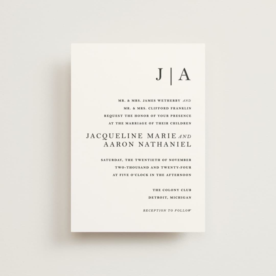 "Sophistotype" - Wedding Invitations in Sea Salt by Snow and Ivy - Front