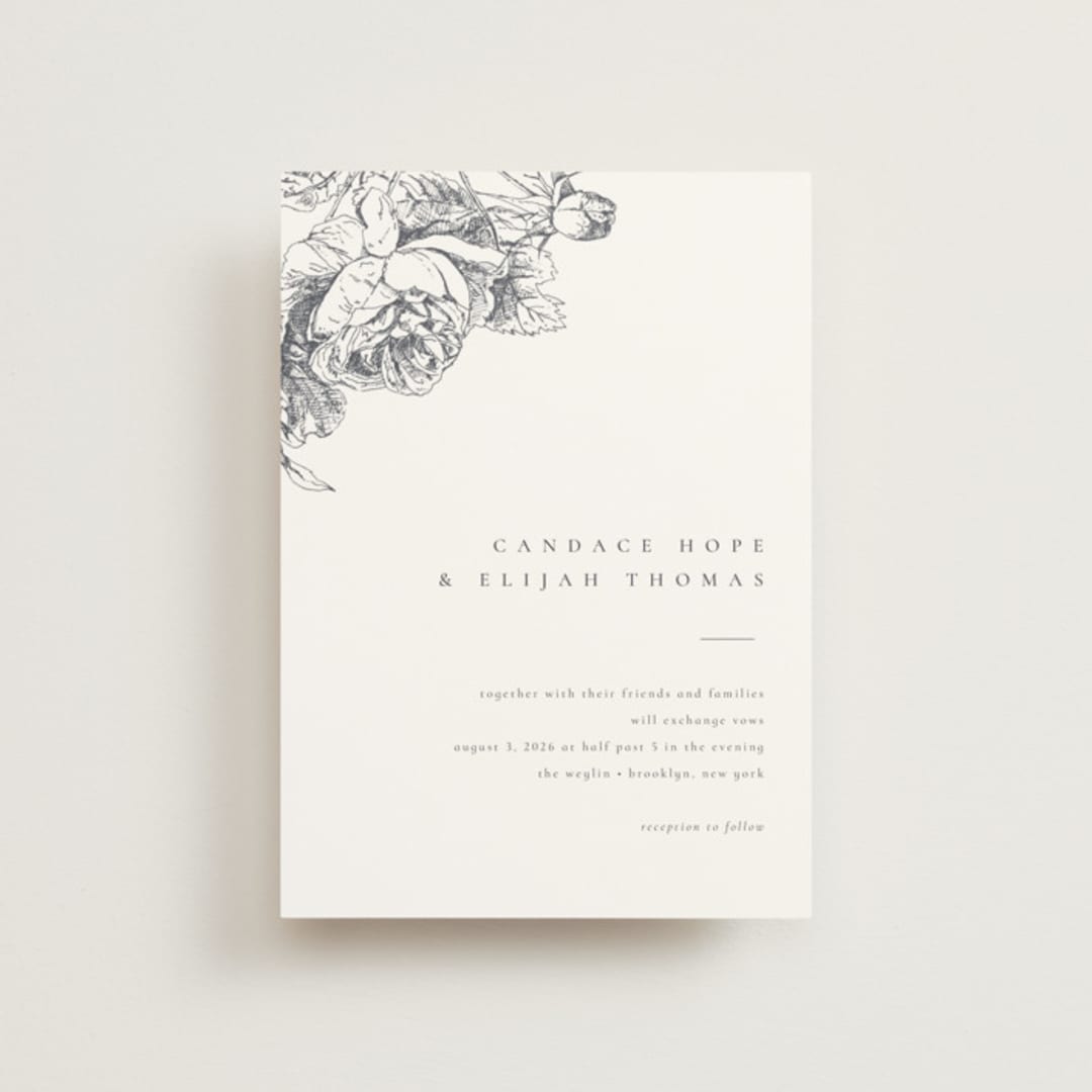 "Delicate" - Wedding Invitations in Pearl by Emily Sabol Goss - Front