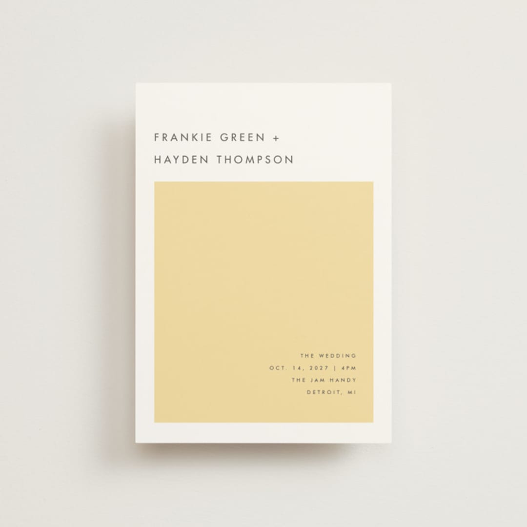 "Colorfield" - Wedding Invitations in Buttercup by Snow and Ivy - Front