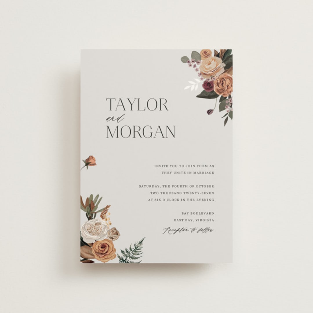 "Boho Chic" - Wedding Invitations in Moonstone by Cass Loh - Front