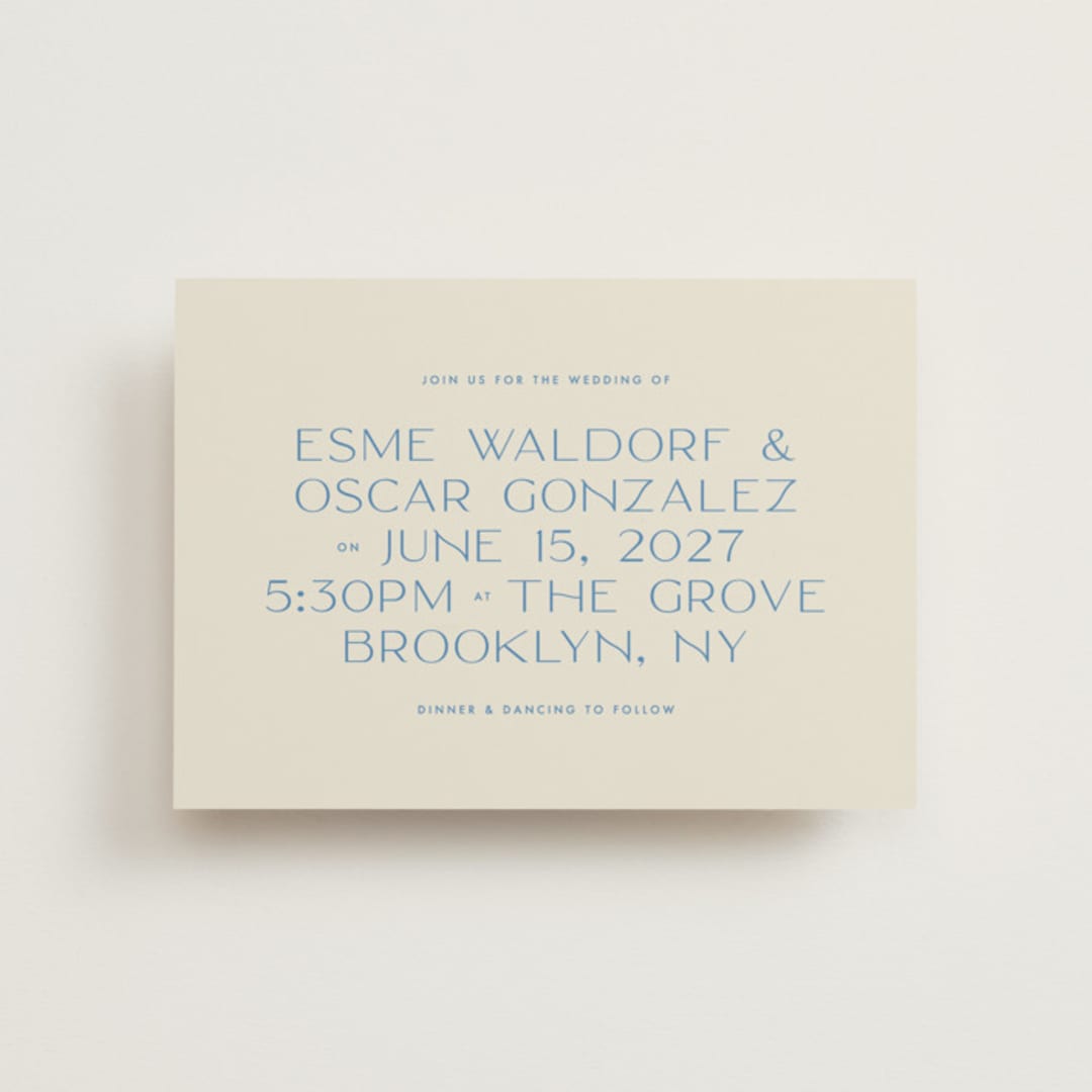 "Brooklyn" - Wedding Invitations in Cerulean by Ellen Schlegelmilch - Front