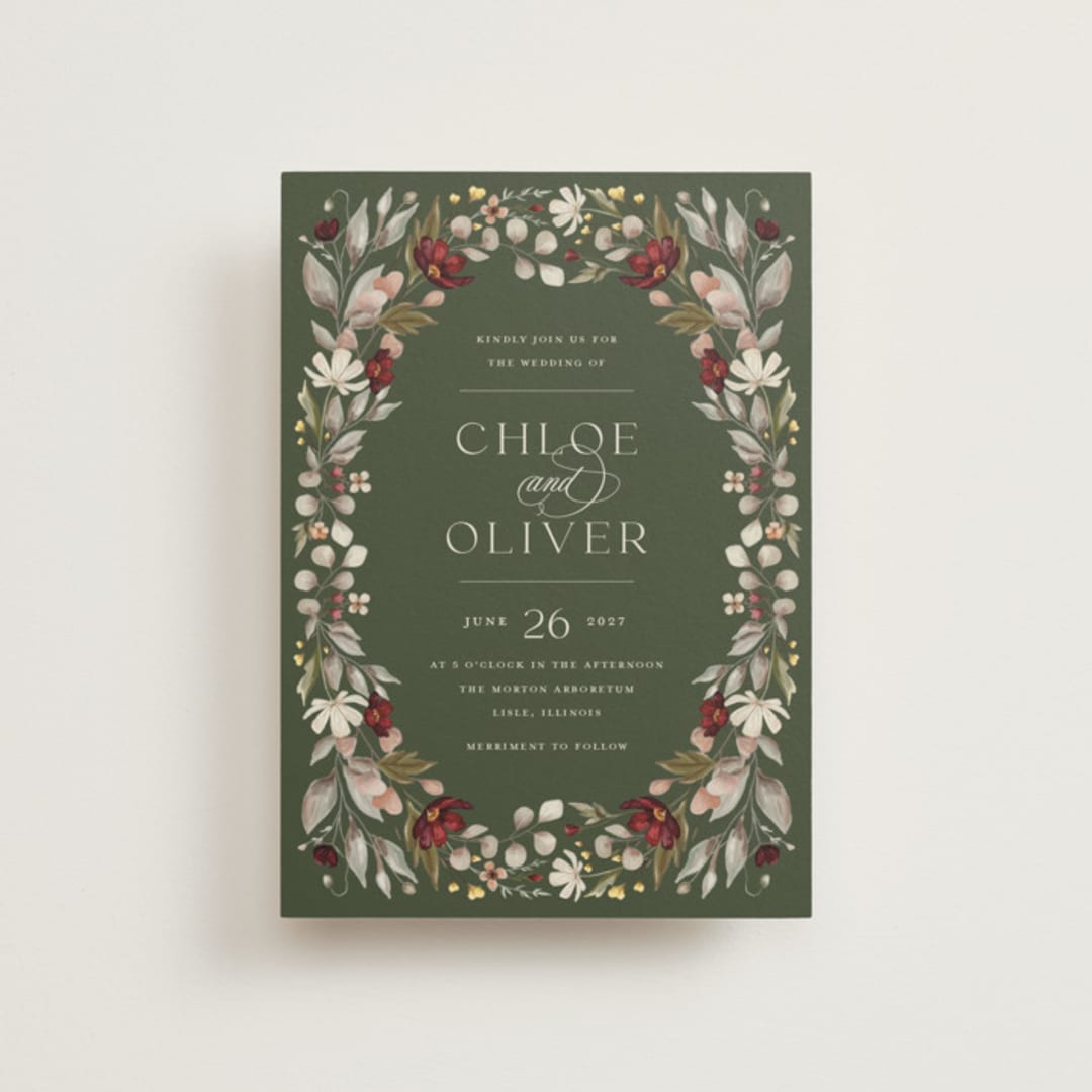 "fleur sauvage" - Wedding Invitations in Vert by Erin Deegan - Front