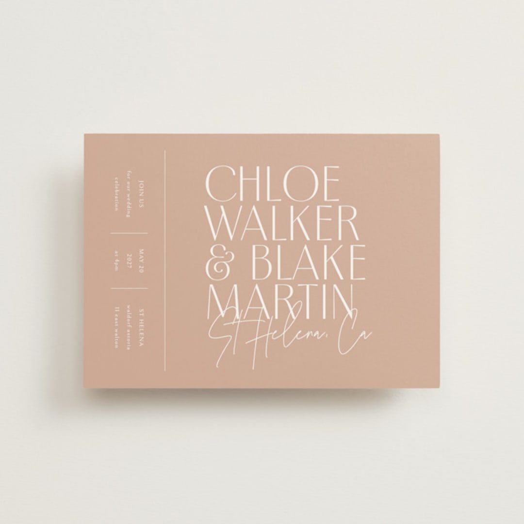 "Overlap" - Wedding Invitations in Terracotta by Kelly Schmidt - Front