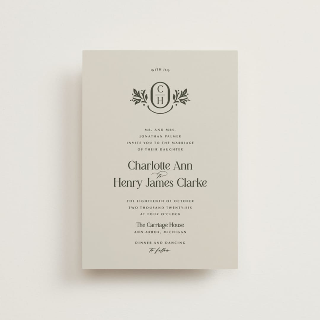 "Litterateur" - Wedding Invitations in Natural by Karen Glenn - Front