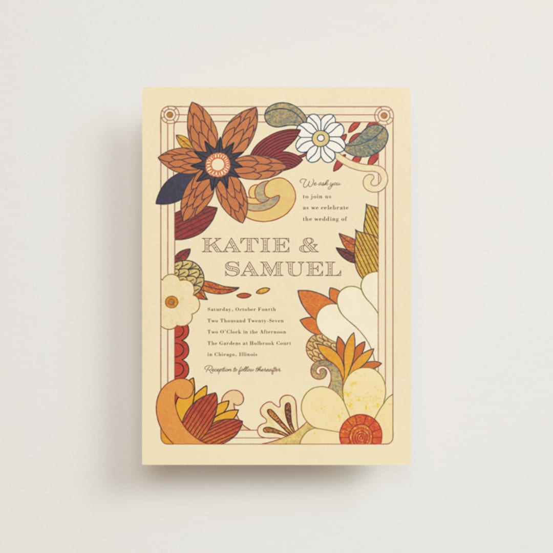 "Nouveau Love" - Wedding Invitations in Umber by Morgan Ramberg - Front