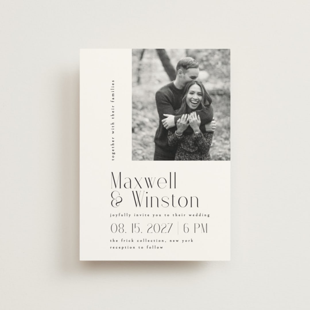 "Wedding Editorial" - Wedding Invitations in Tuxedo by Ana de Sousa - Front