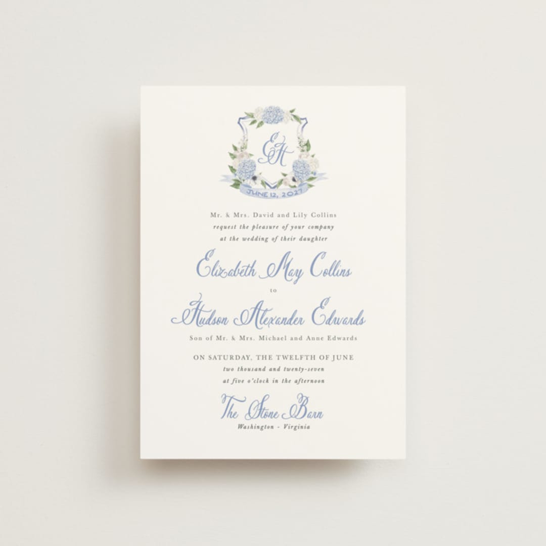 "SweetHearts" - Wedding Invitations in Periwinkle by Design Lotus - Front