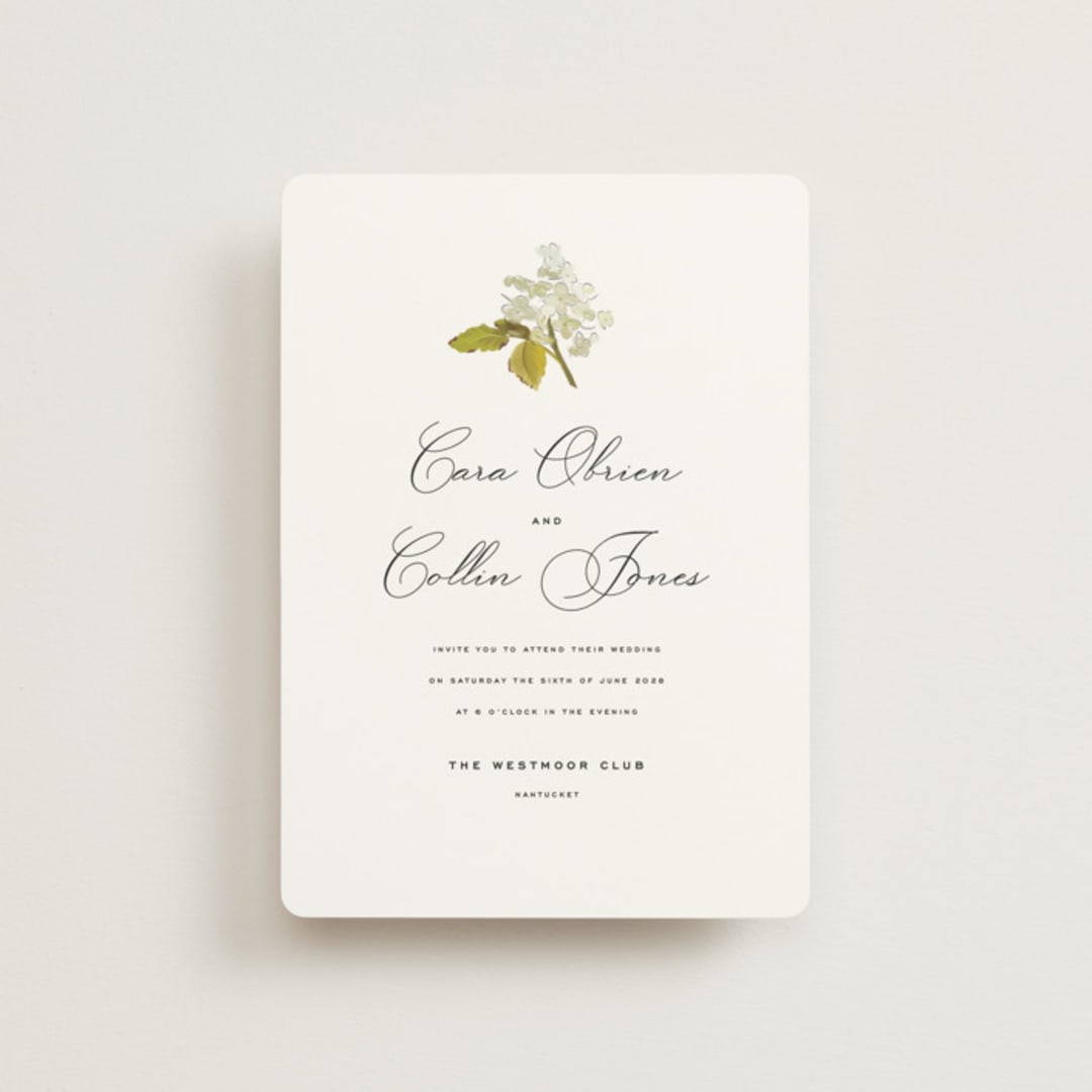 "Limelight" - Wedding Invitations in Linen by Olivia Kanaley Inman - Front
