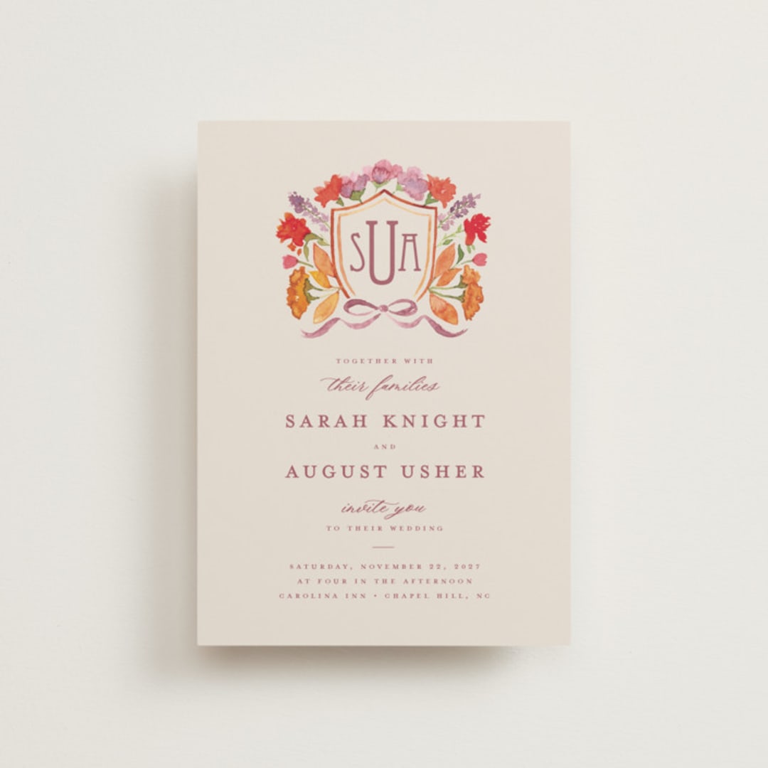 "Crest Fall" - Wedding Invitations in Autumn by Pink House Press - Front