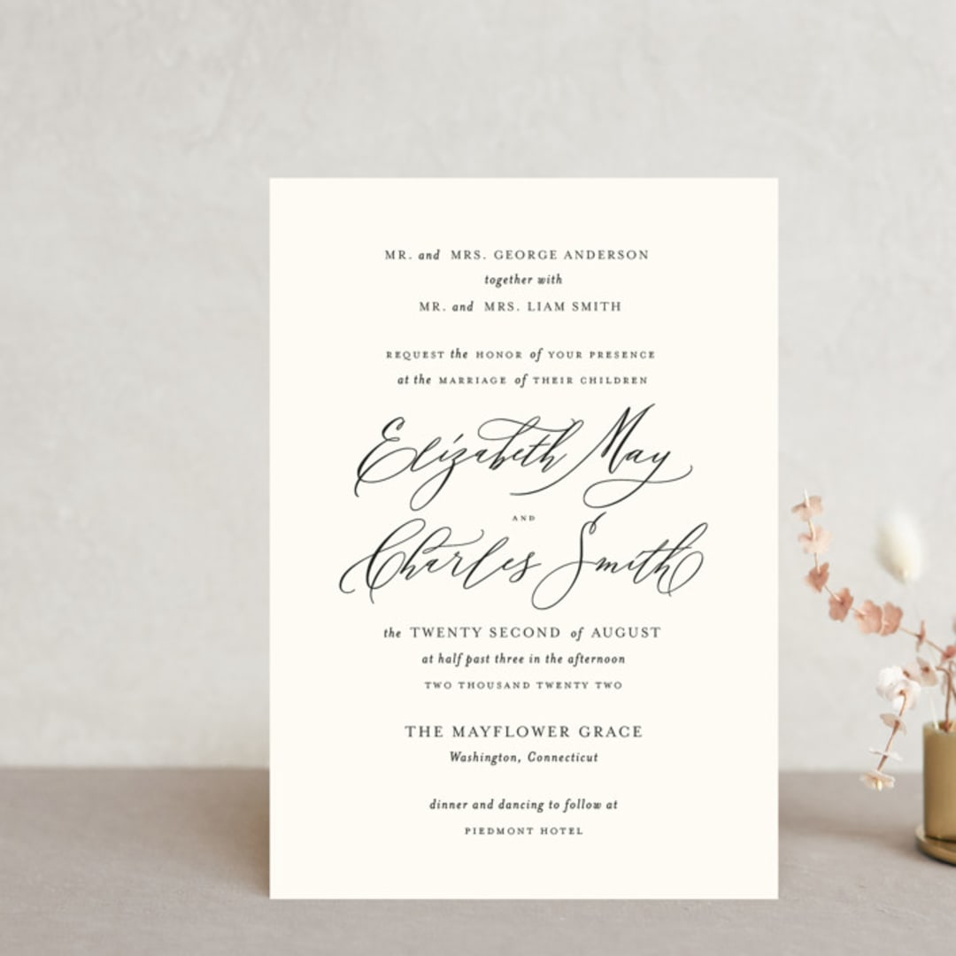 "Elysium" - Wedding Invitations in Linen by Design Lotus - Front