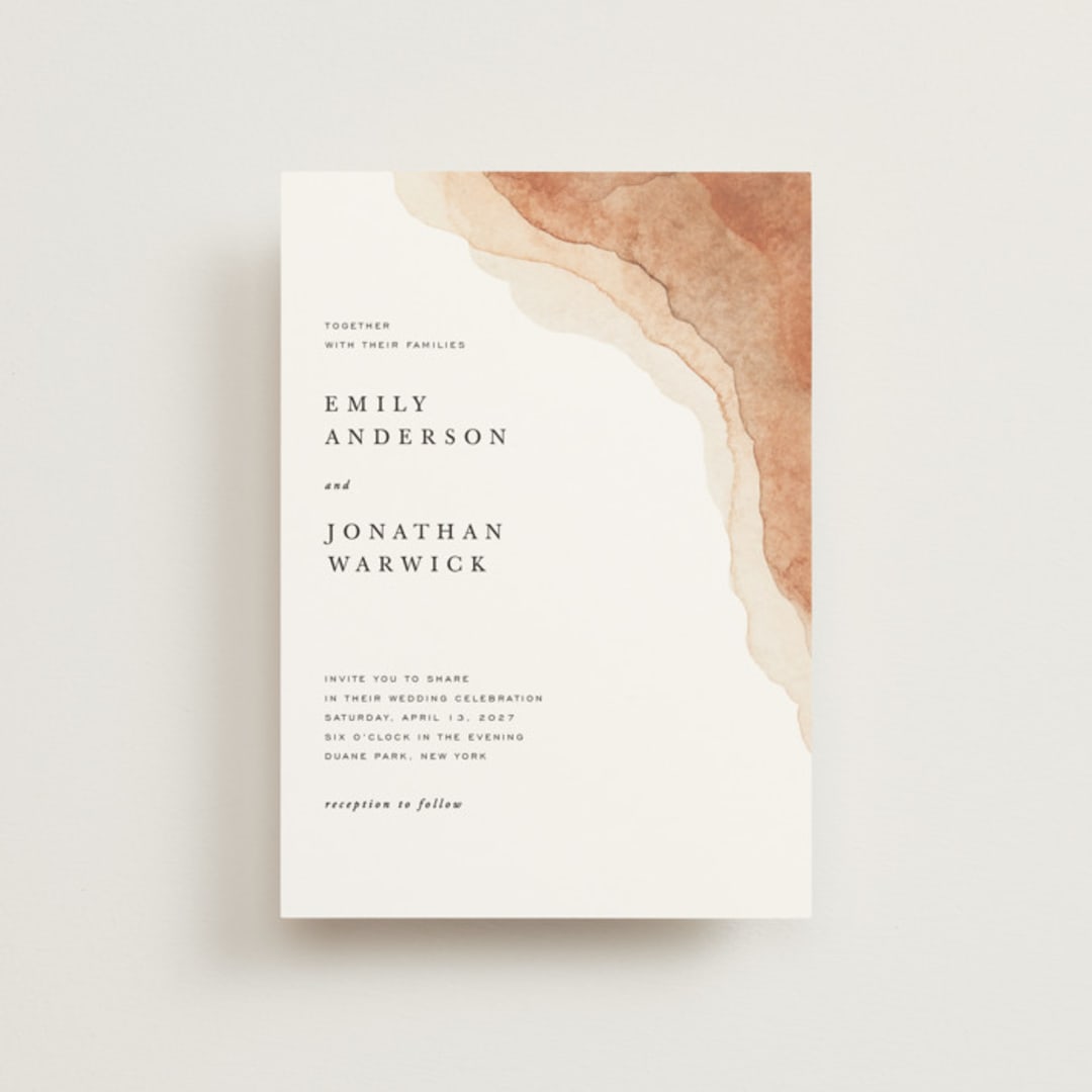 "Watercolor dune" - Wedding Invitations in Desert by Yuliya Evseeva - Front