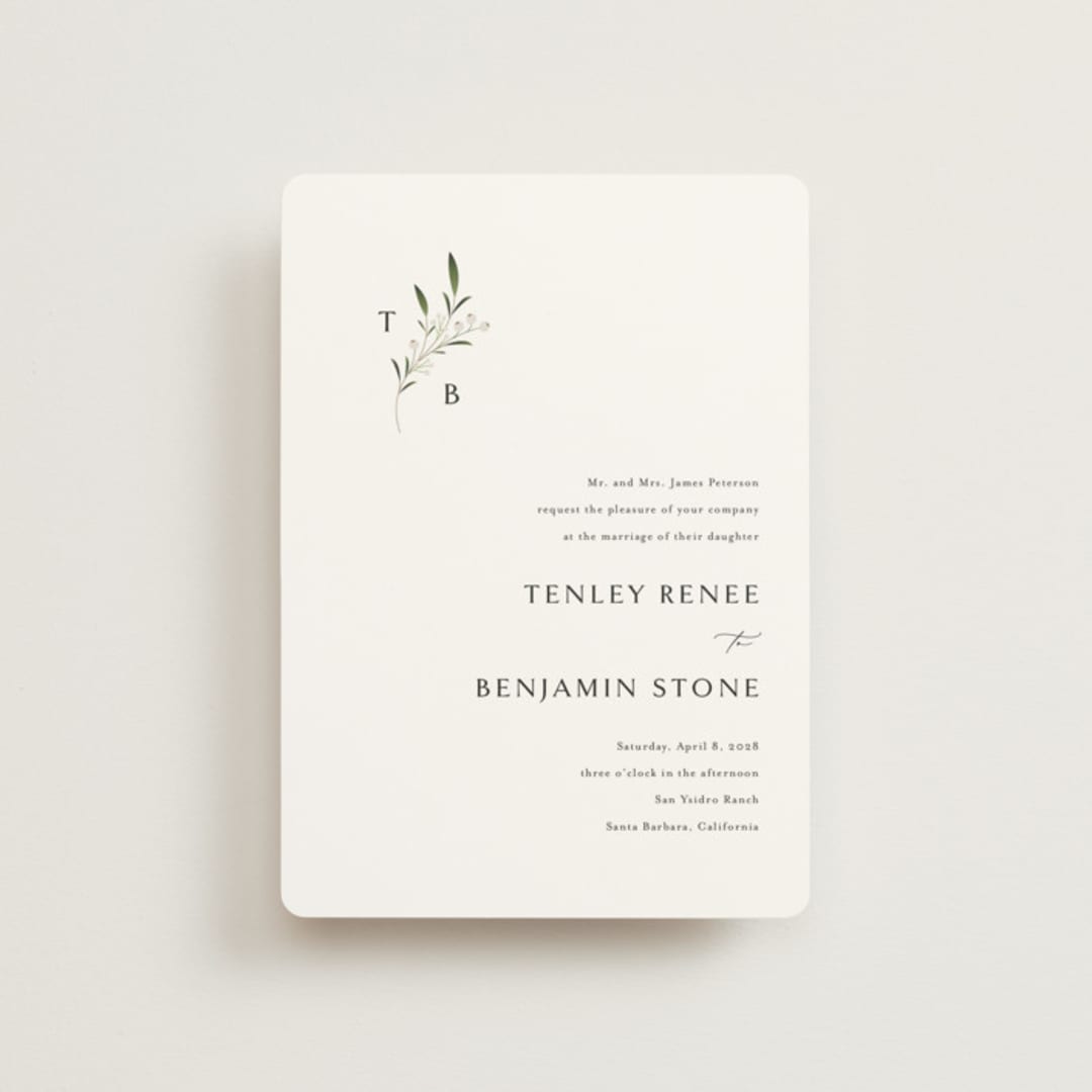 "Gentle Whisper" - Wedding Invitations in Cotton by Jennifer Postorino - Front