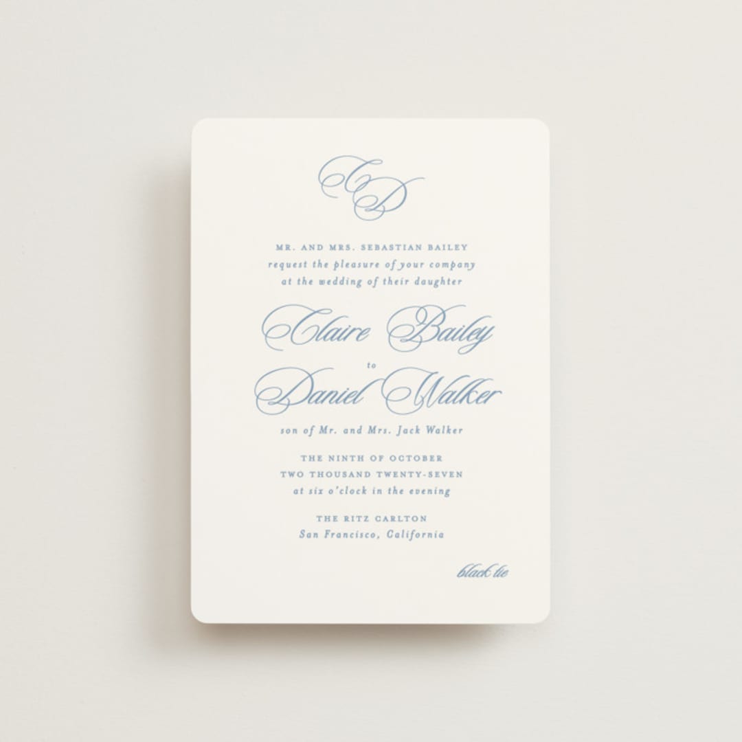 "Aristocratic" - Wedding Invitations in Sky by Creo Study - Front