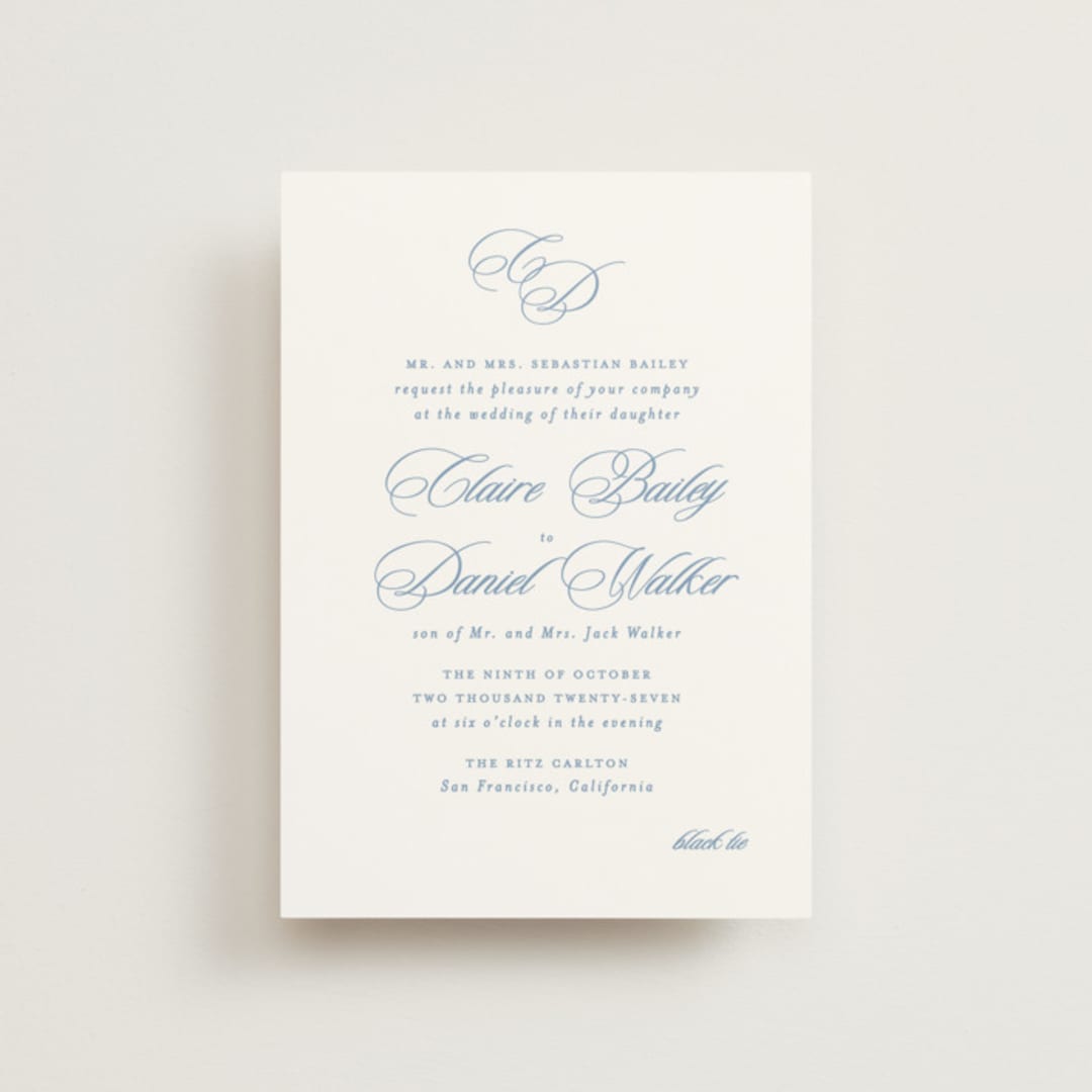 "Aristocratic" - Wedding Invitations in Sky by Creo Study - Front