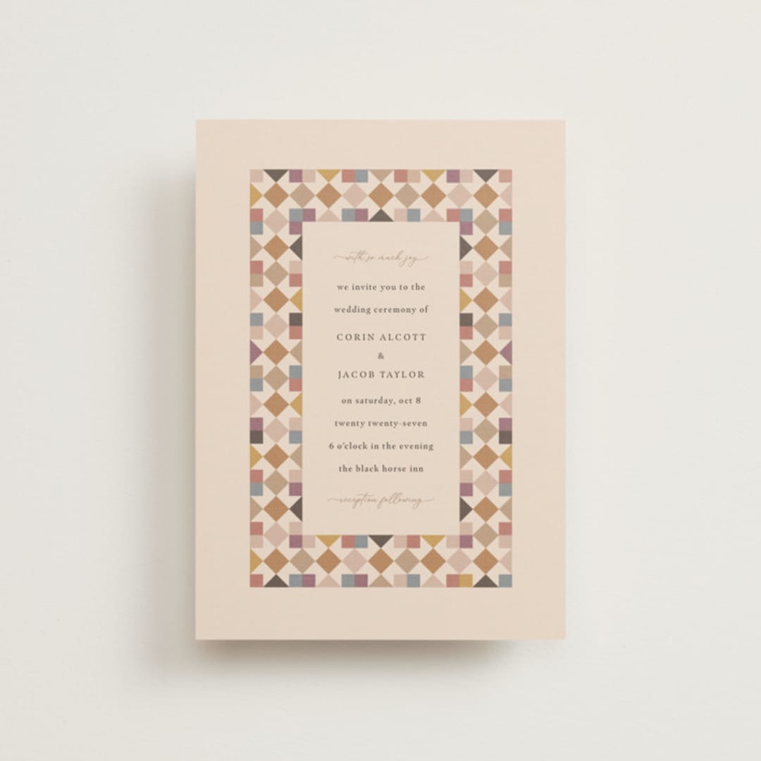 "prairie patchwork quilt" - Wedding Invitations in Autumn by Jessica Yeo - Front