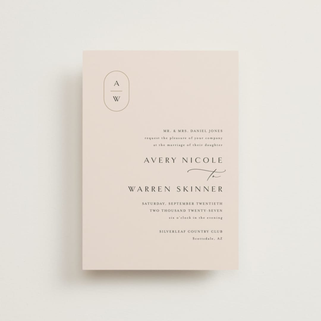 "Everlasting" - Wedding Invitations in Latte by Jennifer Postorino - Front