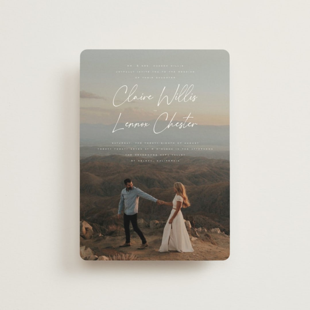 "Full Photo" - Wedding Invitations in Chiffon by Orasie - Front