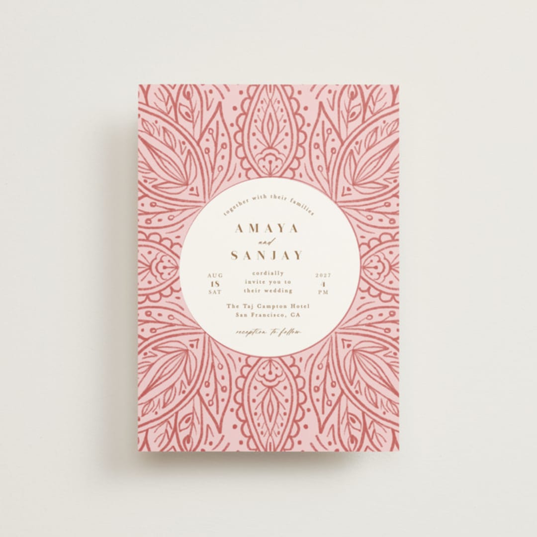 "AMAYA" - Wedding Invitations in Blush by Kanika Mathur - Front