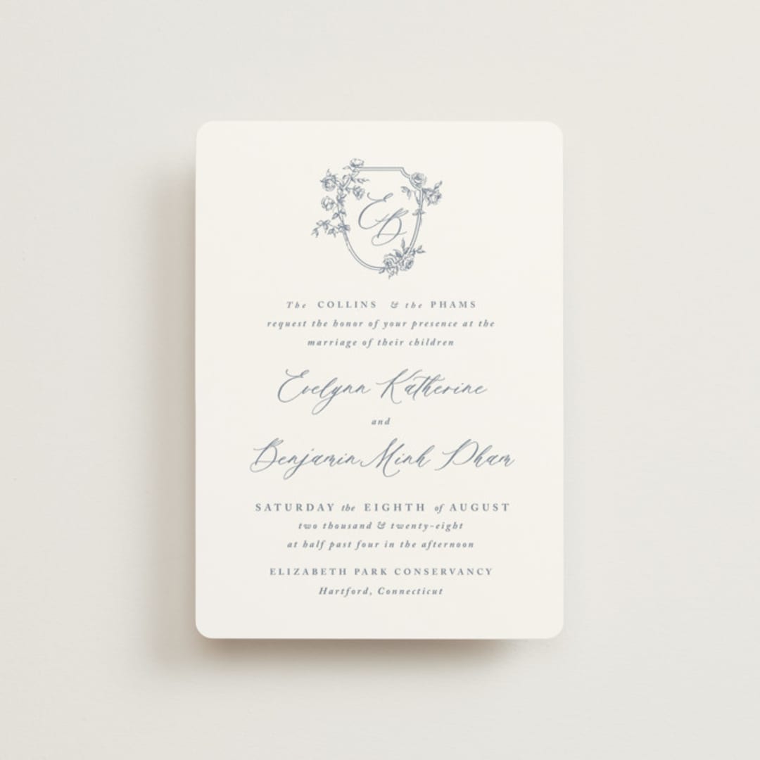 "Close to my Heart" - Wedding Invitations in Twilight Whisper by Design Lotus - Front