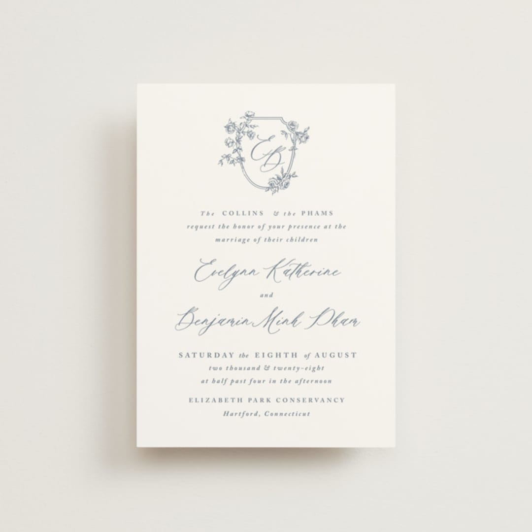 "Close to my Heart" - Wedding Invitations in Twilight Whisper by Design Lotus - Front