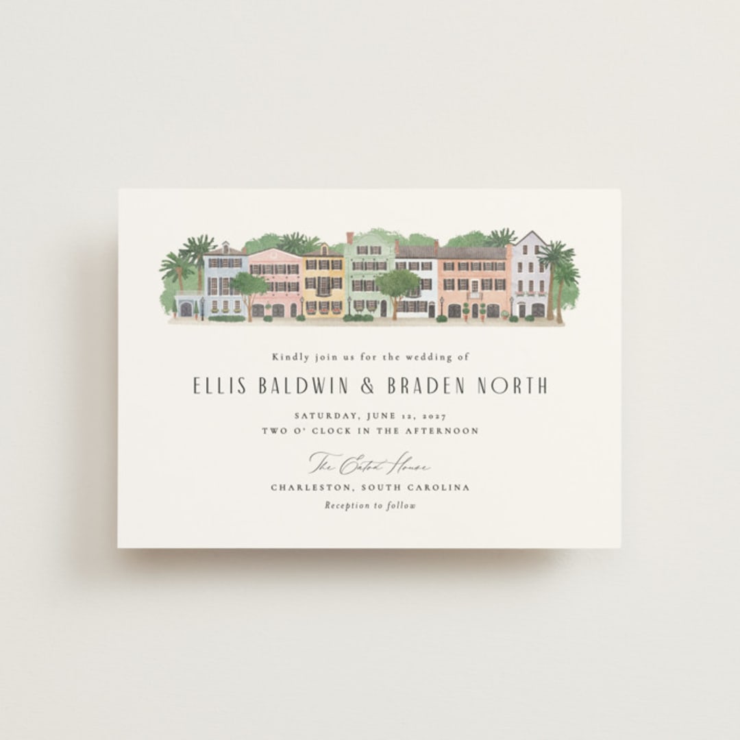 "East Bay street" - Wedding Invitations in Lily by Jennifer Wick - Front