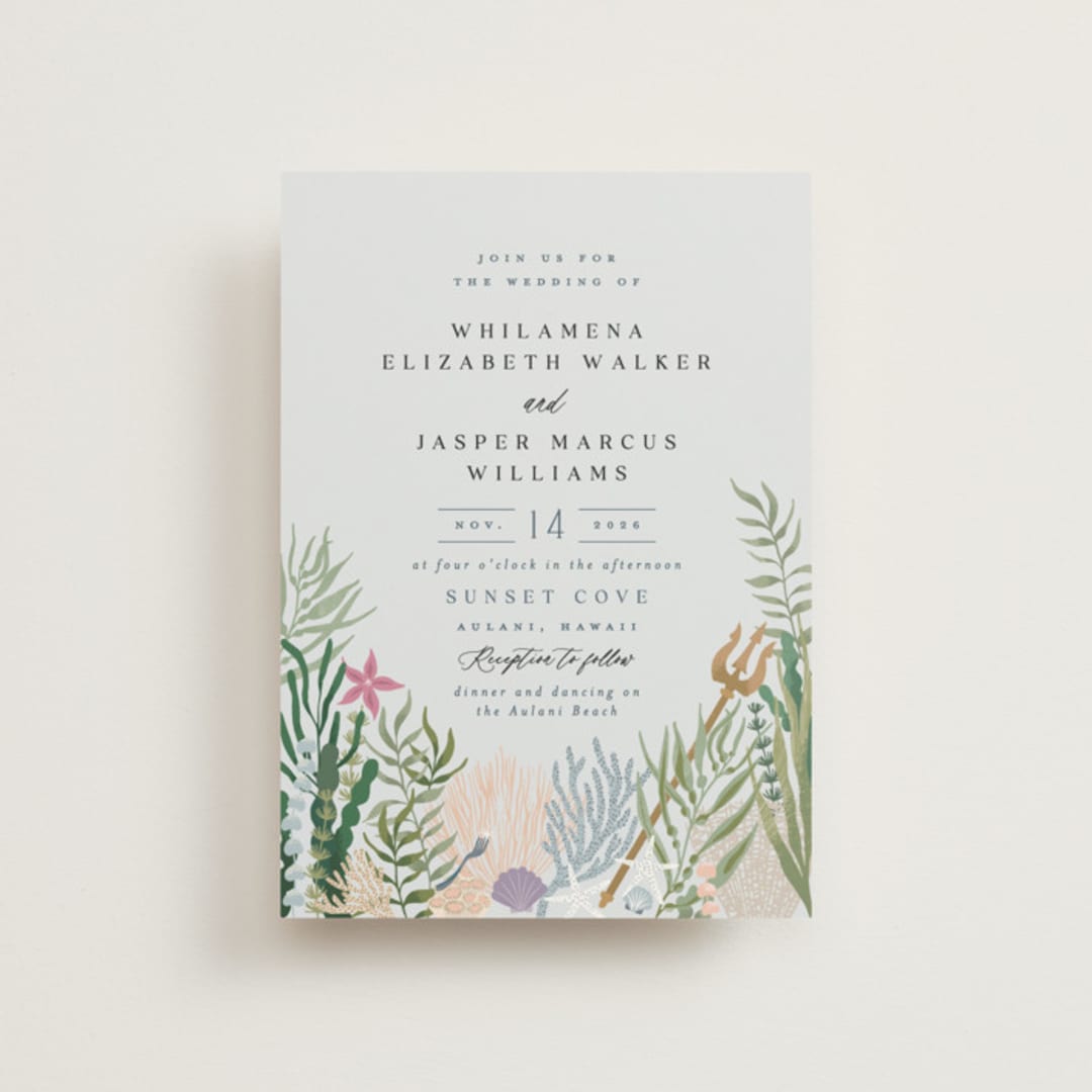 "Part Of Your World from Disney's Little Mermaid" - Wedding Invitations in Sea by Alethea and Ruth - Front