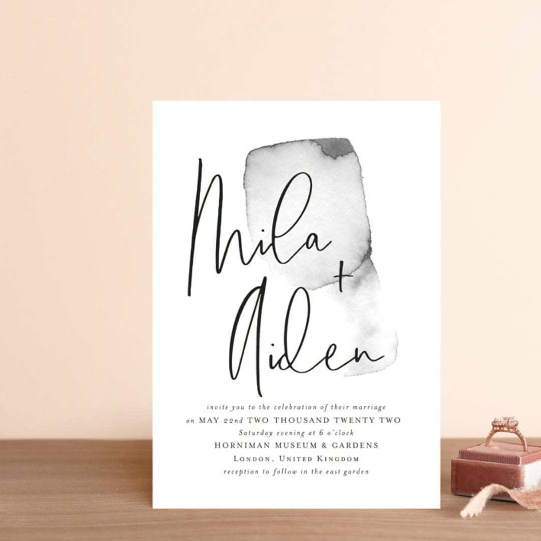 "Moxie" - Wedding Invitations in Ink by Design Lotus - Front