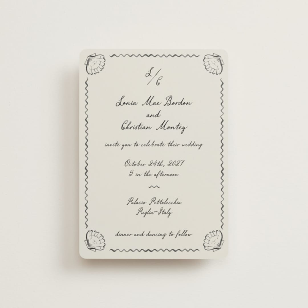 "Puglia" - Wedding Invitations in Rock by Pati Cascino - Front