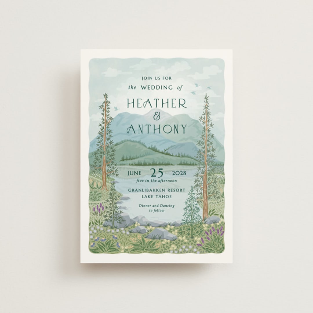 "Sierra" - Wedding Invitations in Spruce by Paper Sun Studio - Front